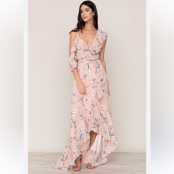 Yumi Kim Dresses & Skirts - Yumi Kim Asymmetrical Floral Pink Flowy  Dress